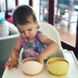 Набір силіконового посуду для малюків Borjay 3в1 Тарілка з ложкою та слюнявчик Жовтый (SY1025B)