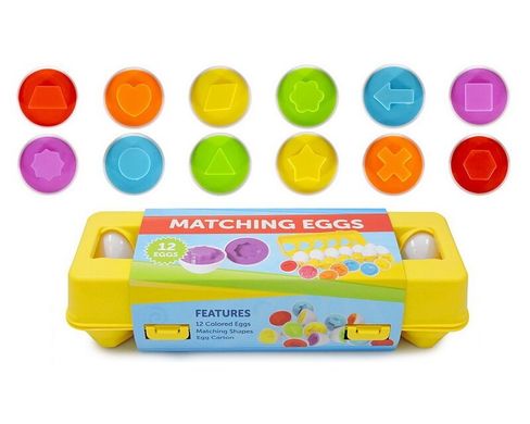 Розвиваюча іграшка монтессорі сортер набір яєць Фігури 12шт Різнокольорові (JoRay-604)
