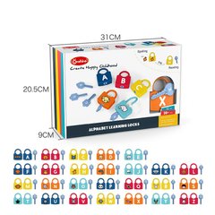 Игрушка Монтессори Развивающие замочки с ключиками с буквами и животными Разные цвета (52 детали)